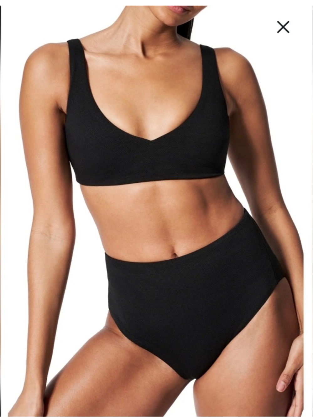 XL SPANX SWIM PIQUE HI-RISE SHAPING CHEEKY BIKINI BOTTOM  NEW
